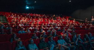 person watching movie