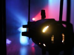 black and yellow lighted ball