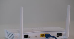 white router on white table