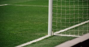 white soccer goal on focus photo