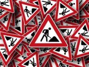 traffic signs, construction site, attention