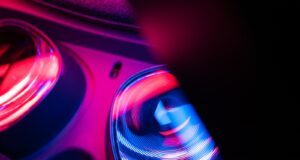 purple and blue light digital wallpaper