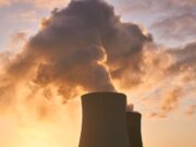 nuclear power plant, cooling tower, water vapor