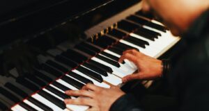 person playing piano