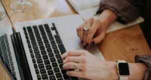 person using MacBook