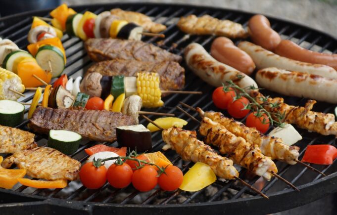 grilled food, from the tablegrill, grilled meats