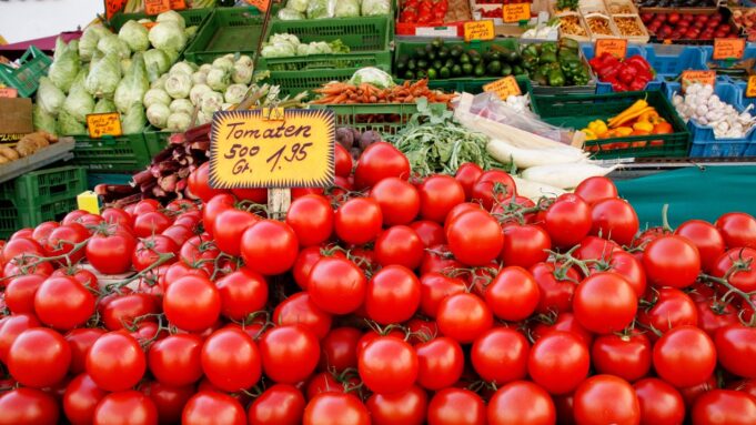 market, fruit, vegetables
