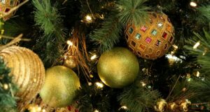 assorted-color Christmas baubles