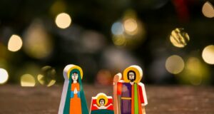 The Nativity figurine on table