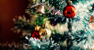 bauble balls hang on christmas tree