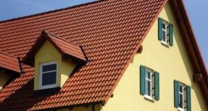 house, yellow, facade