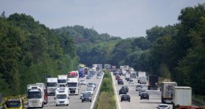 autobahn, highway, traffic