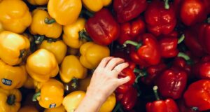 person holding bell pepper