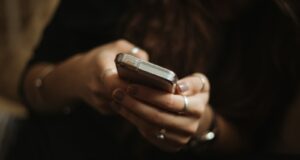 person using smartphone