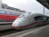 silver and red bullet train
