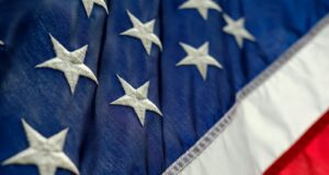 blue, white, and red flag