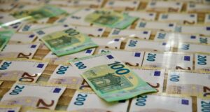 a close-up of a pile of money