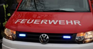 a red van with the word feuerweier on it