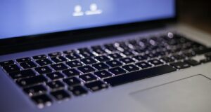 turned on MacBook Pro