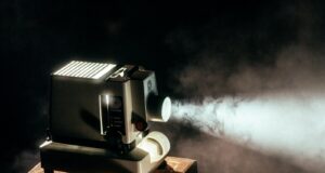 turned on projector