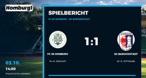 Spielbericht: FC 08 Homburg – SG Barockstadt Fulda-Lehnerz, Endstand 1:1