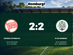 Spielbericht: Kickers Offenbach – FC 08 Homburg, Endstand 2:2
