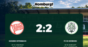 Spielbericht: Kickers Offenbach – FC 08 Homburg, Endstand 2:2