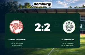 FCH verspielt Führung spät: 2:2 bei Kickers Offenbach Spielbericht: Kickers Offenbach – FC 08 Homburg, Endstand 2:2