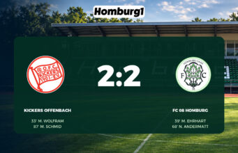 Spielbericht: Kickers Offenbach – FC 08 Homburg, Endstand 2:2