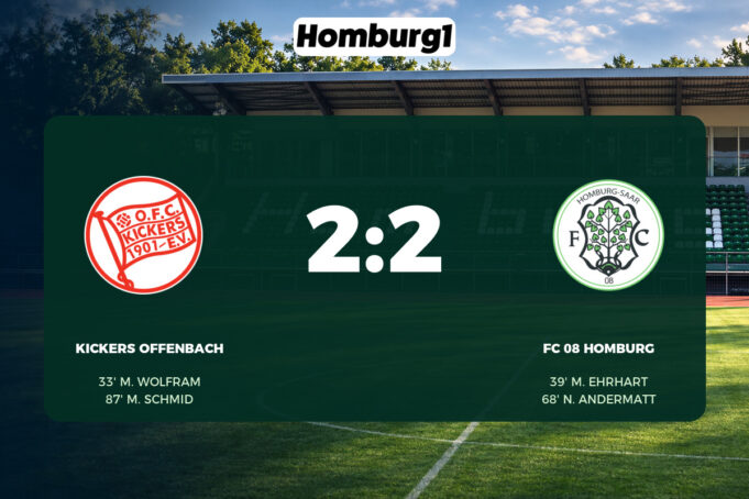 Spielbericht: Kickers Offenbach – FC 08 Homburg, Endstand 2:2