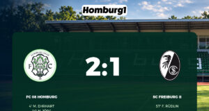 Spielbericht: FC 08 Homburg – SC Freiburg II, Endstand 2:1