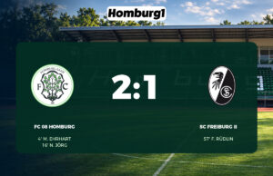 FC 08 Homburg rettet 2:1 gegen Freiburg II über die Zeit Spielbericht: FC 08 Homburg – SC Freiburg II, Endstand 2:1
